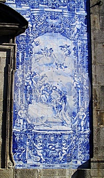 Portugal Church Exterior Delft Mural Porto Chapel of Souls Azulejos Capela de Santa Catarina Portuguese Ceramic Tiles Architecture