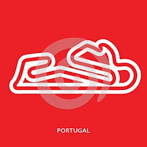 Portugal circuit. Motorsport race track vector map