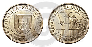 Portugal coin 100 escudo 350-years Restauration of independence photo