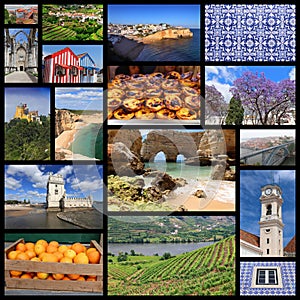 Portugal collage travel landmarks