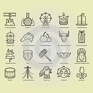 portugal festival icon set. Vector illustration decorative design photo