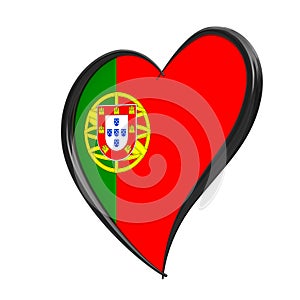 Portugal Flag Inside Heart. Eurovision Song Contest 2018 in Port