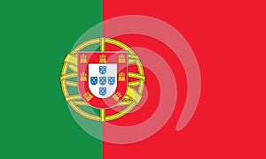 Portugal Flag official colors and proportion correctly vector illustration.