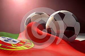 Portugal Flag And Soccer Ball
