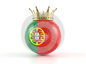 Portugal flag soccer ball with crown