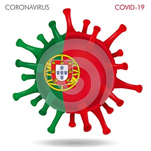 Portugal flag in virus shape