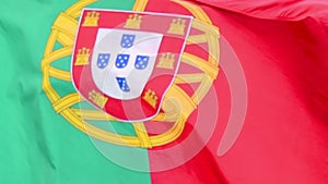 Portugal flag waves in the wind in slow motion