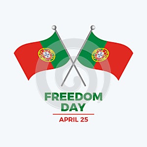 Portugal Freedom Day poster vector illustration