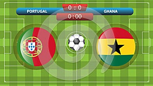 Portugal and Ghana soccer match template