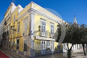 Portugal the historic city of Faro, the capitol of the Algarve.  A art Nouveau builiding.