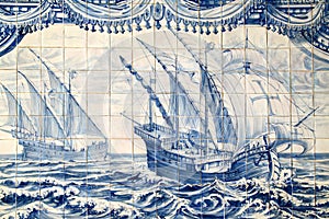 Portugal, historical Azulejo ceramic tiles