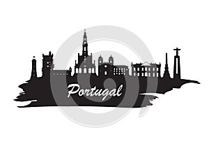 Portugal Landmark Global Travel And Journey paper background. Vector Design Template.used for your advertisement, book, banner, t