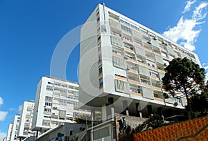 Portugal, Lisbon, 61 Av. Infante Santo, modern architecture in the city center