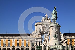 Praca de Commercio - Commerce Square, Downtown Lisbon, Portugal. photo
