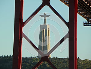 Portugal, Lisbon, Av. BrasÃÂ­lia, view of the Christ the King (Santuario de Cristo Rei photo