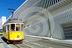 Portugal, Lisbon, 268 Cal?ada da Ajuda, Royal Treasure Museum (Museu do Tesouro Real) and yellow tram photo