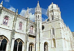 Portugal, Lisbon, Prasa do Imperio (Empire Square), Jeronimos Monastery, element of the facade of the monastery photo