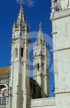 Portugal, Lisbon, Prasa do Imperio, Jeronimos Monastery (Mosteiro dos Jeronimos), towers of the monastery photo