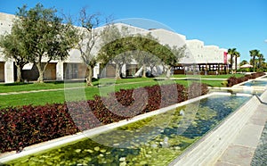 Portugal, Lisbon, Prasa do Imperio Garden, nature and a pond on the territory of the square photo