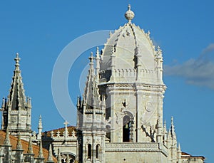 Portugal, Lisbon, Prasa do Imperio, Jeronimos Monastery, the main dome and bell towers of the monastery photo