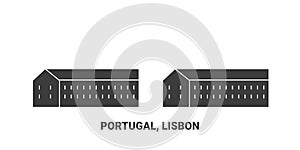 Portugal, Lisbon travel landmark vector illustration