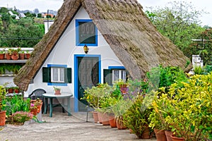 Portugal, Madeira Island, Santana, traditional Palheiros home