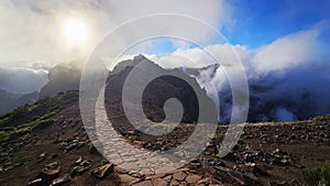 Amazing Panoramic Madeira Mountains Landscape view at Pico Arieiro