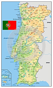 Portugal Physical Map