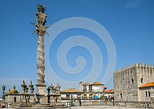 Portugal, Porto , carved shameful stone pillory for punishment