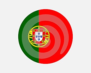 Portugal Round Country Flag. Portuguese Circle National Flag photo
