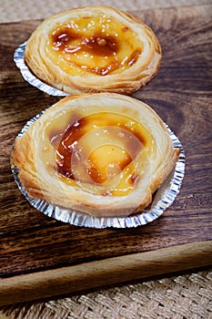 Portugal\'s traditional sweet dessert Pastel de nata egg custard tart pastry