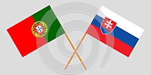 Portugal and Slovakia. The Portuguese and Slovakian flags. Official colors. Correct proportion. Vector