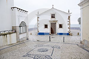 Portugal, white churg on the seacoast.