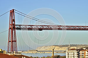 Portugalete, Pais vasco, 27 de diciembre de 2019. Puente colgante entre Portugalete y Getxo photo