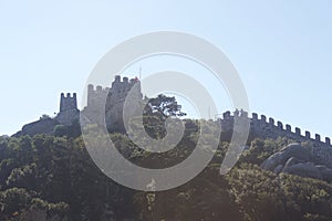 Portugese cliff nature beautiful sunny day castle architecture