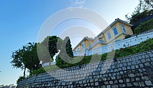 Portugese Colony Architecture Macau Reservoir Coast Ocean Seaside View Macanese Houses Antique Western Style Macao Luxury Mansion