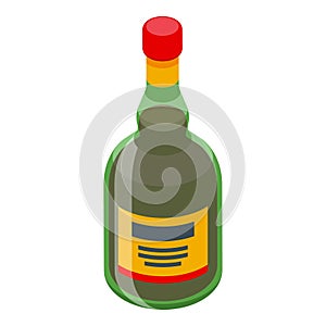 Portugese wine bottle icon isometric vector. Food cuisine