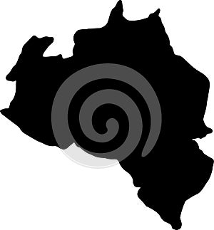 Portuguesa Venezuela silhouette map with transparent background