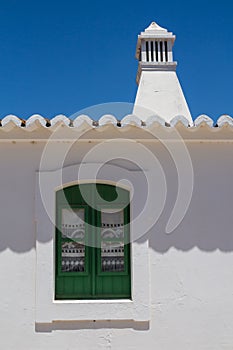 Portuguese architecture with traditional chimney