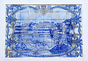 Portuguese azulejo of the town of Braganca