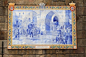 Portuguese azulejo in the town of Ponte de Lima photo