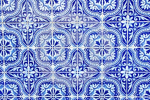 Portuguese blue tiles photo