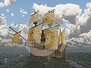 Portuguese caravel of the fifteenth century