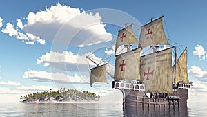 Portuguese caravel of the fifteenth century