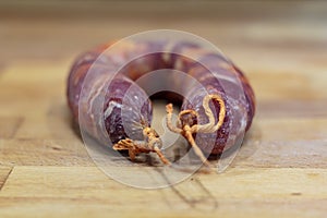 Portuguese Chorizo on wooden board