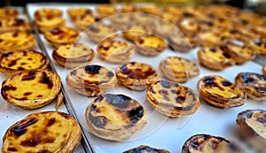 is a Portuguese egg custard tart pastry, optionally photo