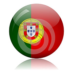 Portuguese flag glass icon vector illustration photo