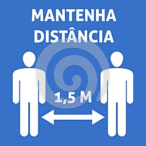 Portuguese language social distancing sign photo