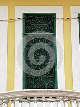 Portuguese Macau Art Deco Window Frame Mason Structure Pawn Shop Iron Metalworks Arts Craftsmanship Colonial Heritage Decoration