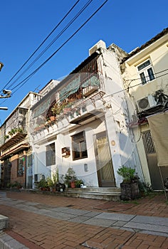 Portuguese Macau Coloane Eduardo Marques Square Village Art Deco Architecture Mansion Heritage Macao Neoclassical Macao Colonial